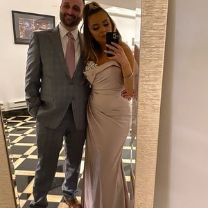 Mauve Portia and Scarlett strapless evening gown